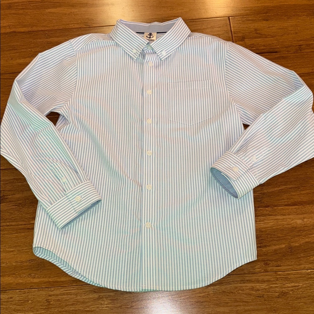 Gymboree boys light blue striped oxford shirt size large (10-12) NWOT